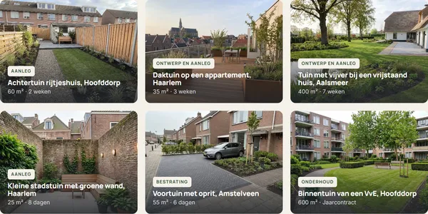 Projectenoverzicht met filter