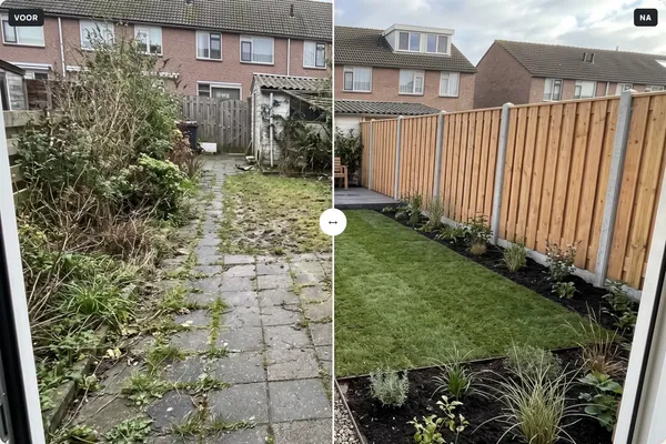 Voor/na-schuif op een projectpagina