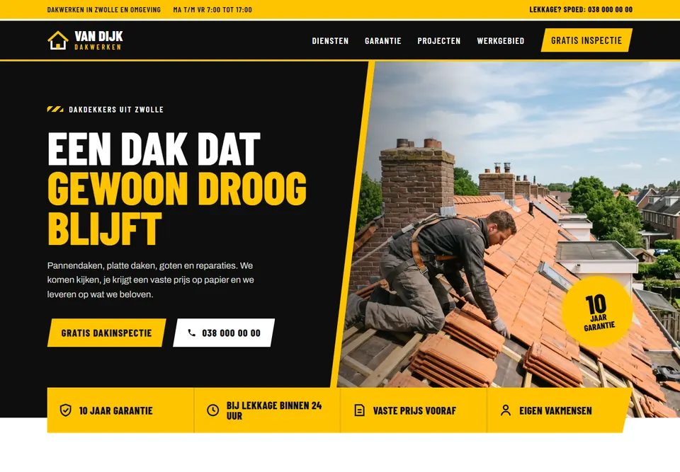 Stijl Stoer vakwerk: Van Dijk Dakwerken, dakdekker