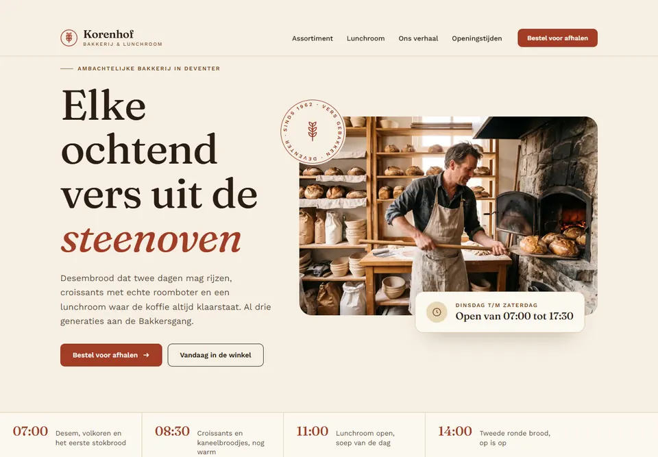Stijl Warm en ambachtelijk: Bakkerij Korenhof, bakker